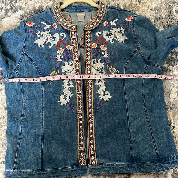 Chico’s Embroidered Denim Jacket - Picture 15 of 16